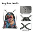 thumbnail image 4 of Kuqiui Blue Dinosaur Print Drawstring Backpack Drawstring Bags,Draw String Back Bag Drawstring Bags for Sports,Gym,Travel,Swimming,Beach, 4 of 8