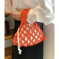 thumbnail image 7 of Kukuzhu Women Cotton Rope Top-handle Bag Summer Beach Handwoven Handbag Cotton Crochet Fishing Net Handbag Casual Bag Pouch Purse, 7 of 7