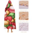thumbnail image 4 of Colorful Macarons Cake And Various Fruits Hooded Blanket Soft Wearable Blanket Throw Blanket Wrap Cloak Cape for Women Men, 4 of 6