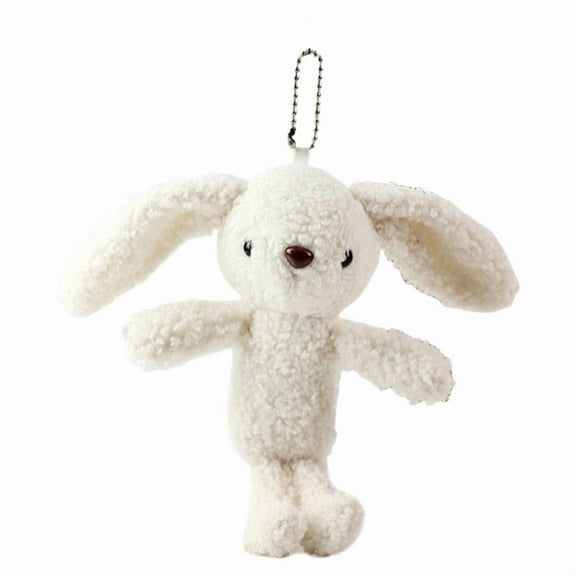 Plush Big Ear Rabbits Keychain Lovely Decorations Keyring Ornament Backpack Handbag Charm Pendant Gift for Girls Women