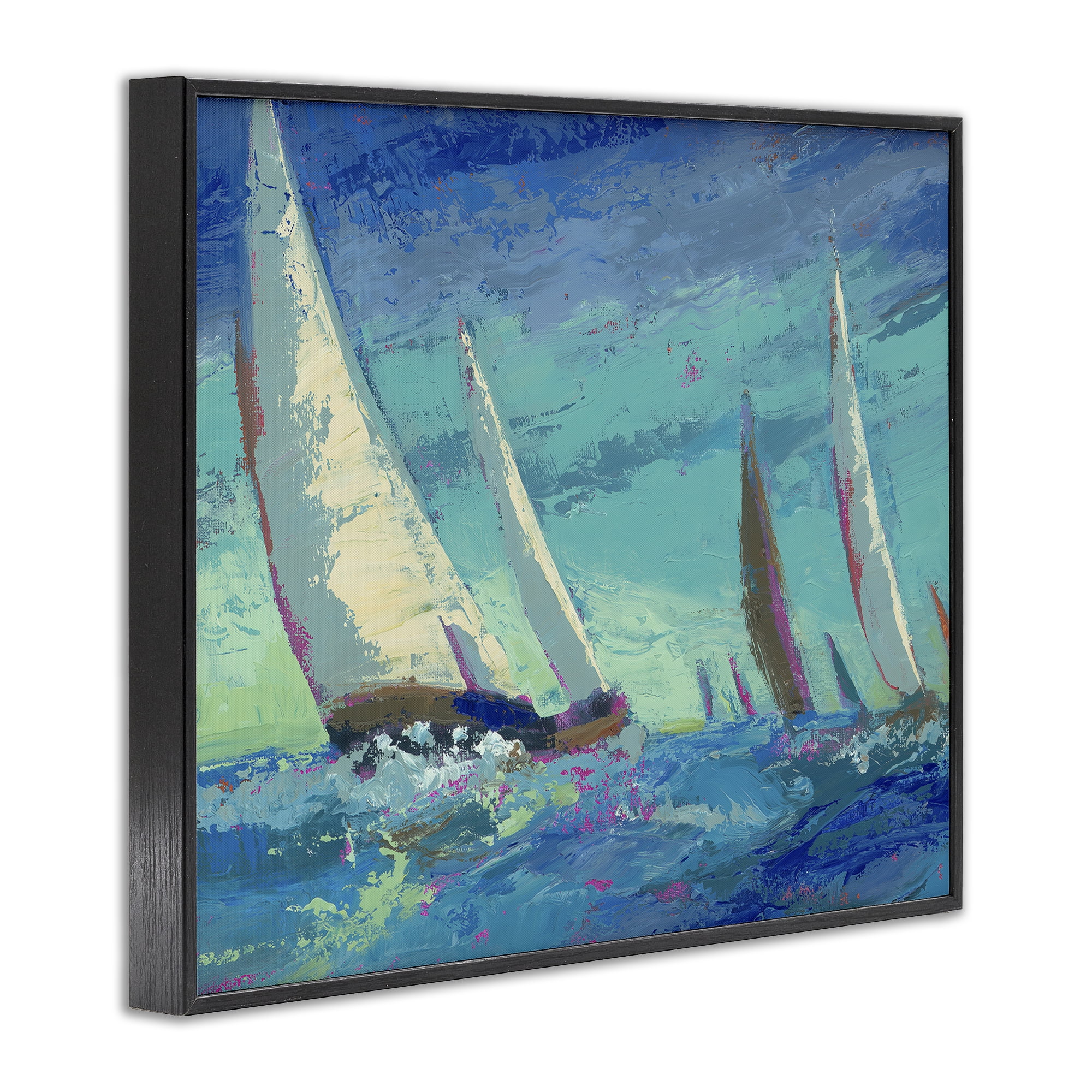 Stupell Industries Abstract Expression Regatta Black Framed Giclee Art, design by Beth A. Forst