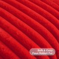 thumbnail image 3 of Red Striped Decorative Throw Pillow Covers 12 x 20 Inch Set of 2, Square Fall Decorations Couch Pillow Case, Soft Cozy Faux Rabbit Fur Front & Velvet Back, Modern Decor for Home Bedroom, 3 of 7