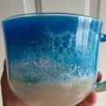 thumbnail image 5 of Handcrafted Ocean Wave Glass Mug - Coastal Beach Themed Coffee Cup, Unique Resin Art Drinkware for Iced Coffee/Tea, Stylish Home/Patio/Outdoor Mug, Gift for Beach Lovers 16 Oz, 5 of 6