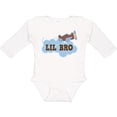 thumbnail image 3 of Inktastic Lil Bro Airplane Boys Pilot Brother Boys Long Sleeve Baby Bodysuit, 3 of 5