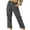 zb-Dark Gray, variant on Fartey Cotton Linen Cropped Pants for Womens Summer High Elastic Waist Straight Leg Capris with Pockets Solid Color Classic Cuffed Trousers