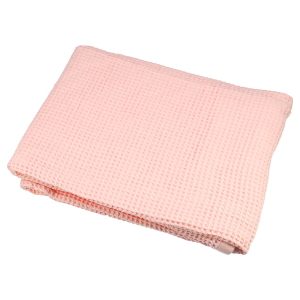 Toalla de baño de algodón Unique Bargains con patrón de tejido tipo gofre rosa 140x70cm