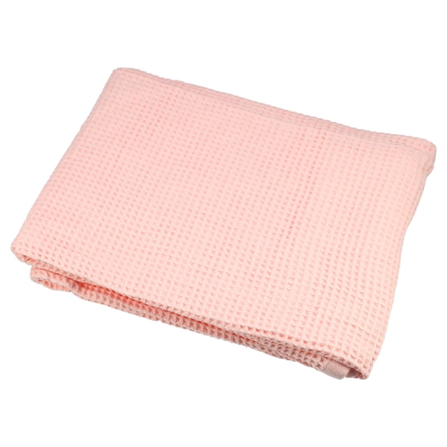 Toalla de baño de algodón Unique Bargains con patrón de tejido tipo gofre rosa 140x70cm
