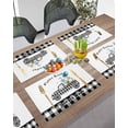 thumbnail image 3 of Easter Placemats Set of 6, Easter Eggs Truck Placemat for Dining Table Decorations, Bunny Gnomes Black Check Plaid Place Mats, Spring Table Mats for Kitchen Dinner Seasonal Holiday Party Decor, 3 of 6