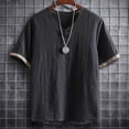 thumbnail image 4 of Mens Traditional Lightweight Short Sleeve T-Shirt with Exquisite Button Closure Design for Casual Wear, 4 of 9