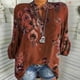 thumbnail image 2 of Top informal con botones para mujer, elegante, con estampado de flores y flores OAVQHLG3B Store  lin121212, 2 of 3
