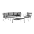 thumbnail image 2 of Modway Riverside 5 Piece Outdoor Patio Aluminum Set in White Gray, 2 of 10