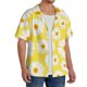 thumbnail image 2 of Balery Daisies Flowers Camisa Casual de Manga Corta con Botones para Hombre, Texturizada, Estilo Cubano, para Playa, Verano-Medium, 2 of 5