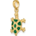 thumbnail image 5 of 14K Yellow Gold Wtih Green Enamel Land Turtle Charm (23 X 11.65) Made In United States k6684, 5 of 5
