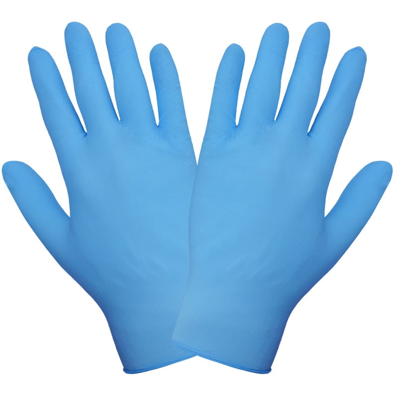 Blue Nitrile Gloves powered Free Medium by ANYCL  3.5 mil Thick Design in Japan , Free-Latex 10 Pack of 100 use for Food , Garage, Tattoo-Beauty Salon