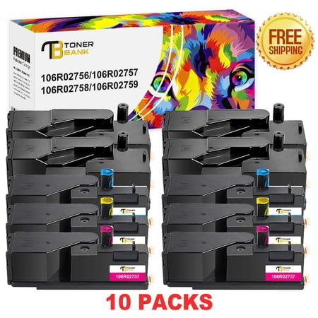 Toner Bank 10-Pack 6027 Toner Cartridge Compatible for Xerox Phaser 6022 WorkCentre 6027 6020 6025 Printer Ink (4 Black 106R02759 2 Cyan 106R02756 2 Magenta 106R02757 2 Yellow 106R02758) price history on PriceWatchPro