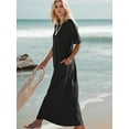 thumbnail image 5 of SANOPY Women's Basic Summer Maxi T-shirt Dress Casual Short Sleeves Crewneck Beach Vacation A-Line Long Dress with Pockets, 5 of 6