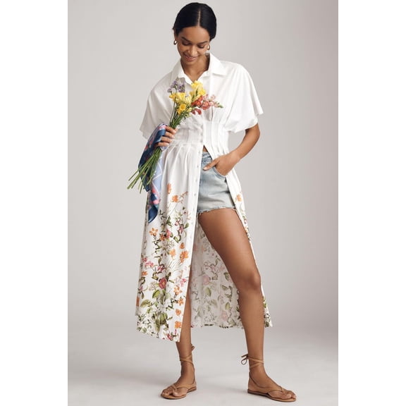 Women's Boho Floral Print Button Down Shirt Dress Short/Long Sleeve Collared A-Line Midi Casual Dress