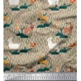 thumbnail image 1 of Soimoi Velvet Fabric Rabbit,Sheep & Deer Kids Print Fabric by Yard 58 Inch Wide, 1 of 3