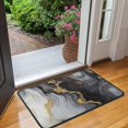 thumbnail image 2 of Black White Gold Marble Pattern Door Rugs,Washable Non Slip Door Mats Indoor,Decorative Door Mats,Entry Mat Indoor for Entrance,Bedroom,Kitchen,Bathroom,30"x17", 2 of 6