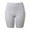 thumbnail image 4 of Women's High Waist Soft Ultra Stretch Yoga Shorts Leggings with 2 Side Pockets Pack of 3 Heather Grey, 4 of 4
