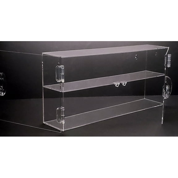 T’z Tagz Clear Acrylic 2‑Shelf Display Case – Wall Mount or Counter Cabinet