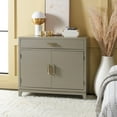 thumbnail image 4 of SAFAVIEH Nigel Mid-Century 2 Door 1 Drawer Chest, Grey/Brass (31.9 in. W x 15.9 in. D x 29 in. H), 4 of 14
