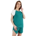 thumbnail image 3 of Inkmeso Ensemble de Nuit 2 Pcs pour Femmes Manches Raglan Haut Boutonné & Shorts Vêtements de Nuit-65, 3 of 7