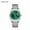 SilverShellGreenFaceSteelStrip, variant on Helei 2024 Men's Quartz Watch Gradient Dial Stainless Steel Waterproof LuminouWatch