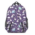 thumbnail image 3 of Unicorn and Rainbow Purple Pattern Backpack for School, Cute School Bag with Adjustable Shoulder Straps and Padded Back, 16.9"x12.6"x5.9", 3 of 5