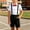 Red-B, variant on Boys formal Outfit 4pcs Sets Short Sleeve Dress Shirt Adjustable Suspender Shorts Bow Tie for 2-14 Years Black-B