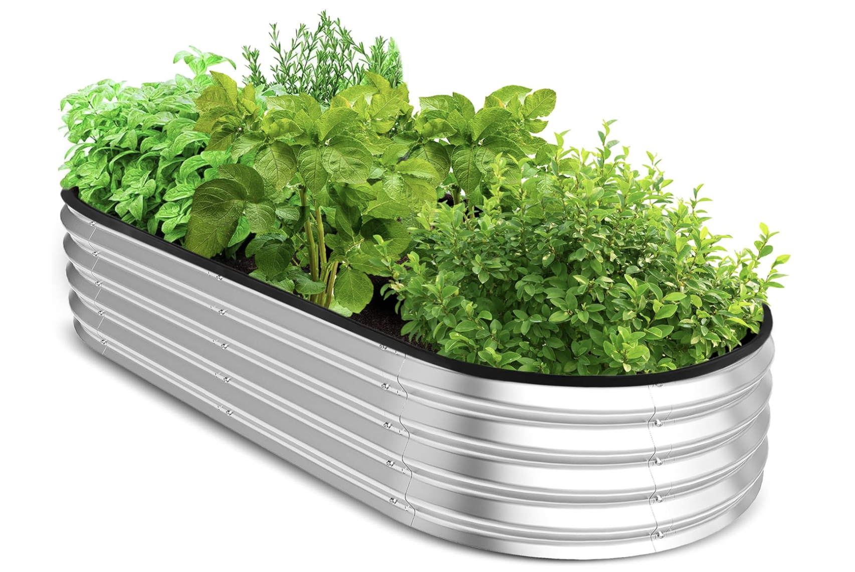 Utopia Home Galvanized Raised Garden Bed, 4 by 2 by 1 feet Lightweight Planter Boxes Outdoor with Easy Assembly - Silver