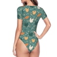 thumbnail image 4 of Naloa Flowe Rooster Women's Short-Sleeved Onesie, One-Piece Swimsuit for Parties, dates, clubs - X-Large, 4 of 9