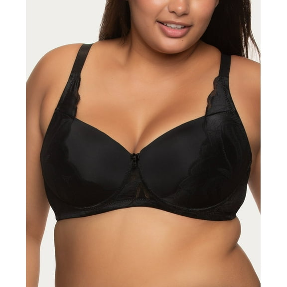 Jezebel Women's Full Figure Lace Cradle Underwire Bra J5897, Black, Size 34C