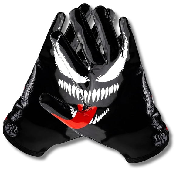 Guantes de fútbol americano TAQCHA con agarre adherente, adulto talla grande, negro