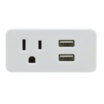 PRIME 1-Outlet Surge Protector Wall Tap with 2 USB-A Charging Outlets, PBU0012