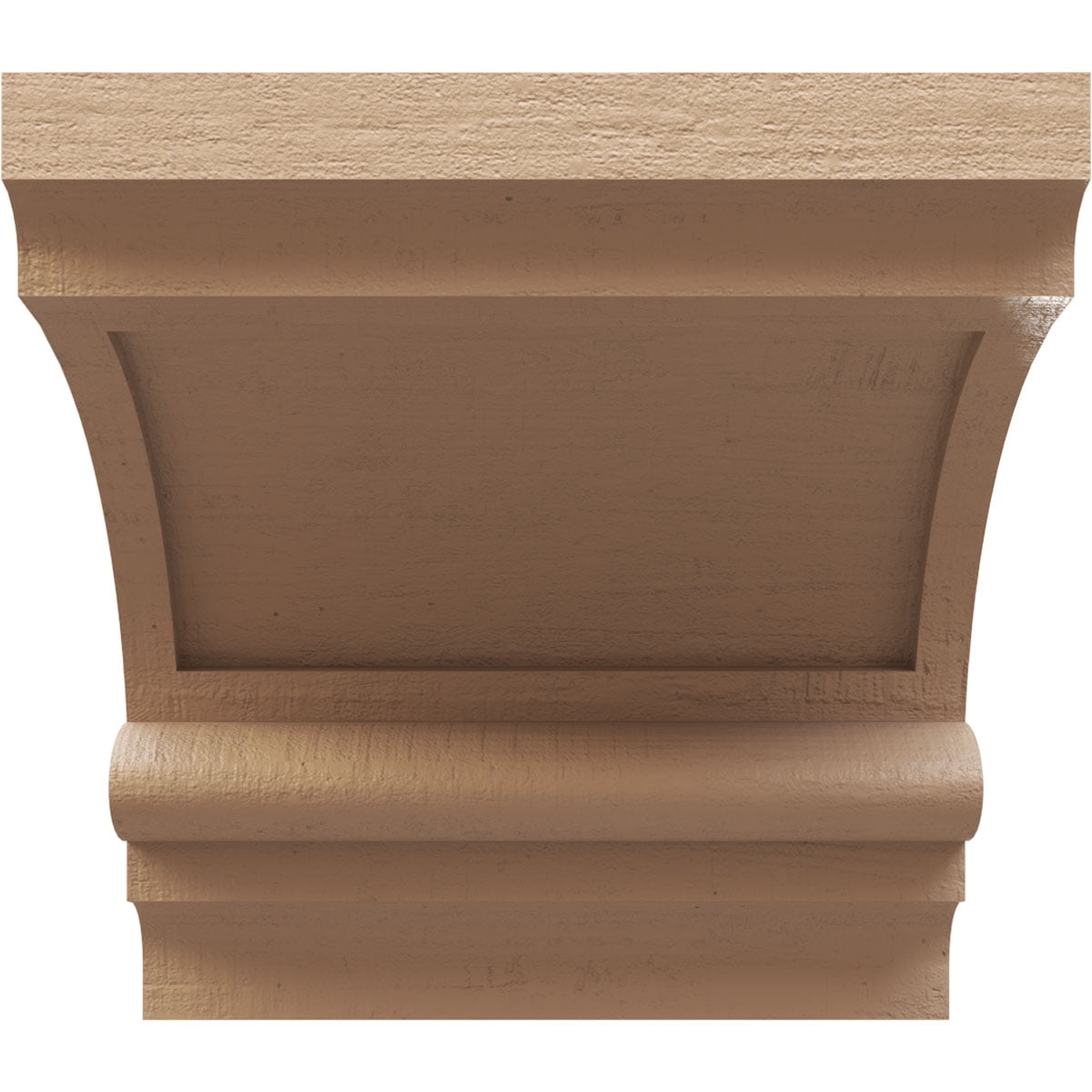 6"W x 6"D x 6"H Wide Diane Rough Cedar Woodgrain TimberThane Corbel, Primed Tan