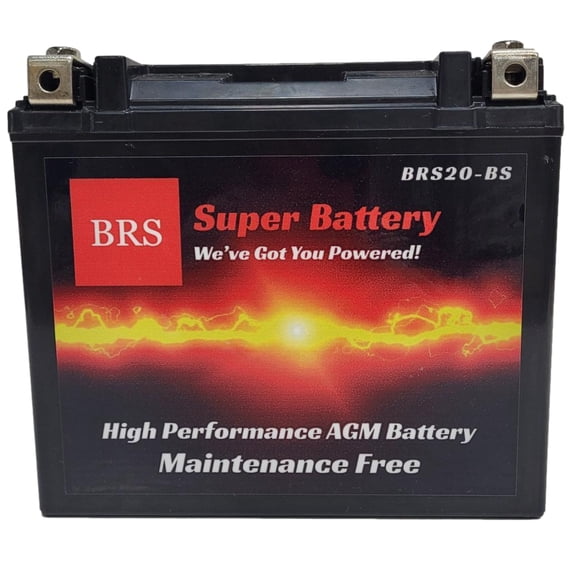 Supercharged 20-BS 12v 20ah 310CCA - OEM Replacement: YTX20-BS, CTX20-BS High Performance AGM PowerSports Battery For ATV's, Snowmobiles, Motorcycles, UTV's, Jet Skis, Dirt Bikes, etc.