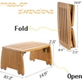 thumbnail image 3 of HLONK Bamboo Folding Step Stool  Non-Slip Leg Shaving Foot Rest Chair  Foldable One Step Stool for Home  Adults  Support up to 300lbs  Fully Assembled, 3 of 6