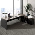 thumbnail image 4 of Black Corner Office Desk Executive Luxury Modern Organization Computer Desks Modern Height Escritorio Gaming Desk Decorations My Lux Decor Round, 4 of 27