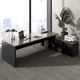 thumbnail image 4 of Black Corner Office Desk Executive Luxury Modern Organization Computer Desks Modern Height Escritorio Gaming Desk Decorations My Lux Decor Round, 4 of 27