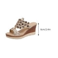 thumbnail image 4 of VerPetridure Women's Sandals Casual Summer Women Ladies Crystal Wedges Thick Peep Toe Sandals Slippers Shoes, 4 of 7