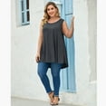 thumbnail image 4 of LARACE Plus Size Tank Tops for Women Sleevelss Tunic Casual Summer Clothes Swing Shirts for Jeans DeepGray_3X, 4 of 7