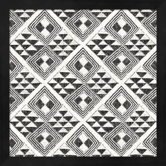 Great Art Now African Wild Pattern II BW by Wild Apple Portfolio Framed Wall Art 13"W x 13"H