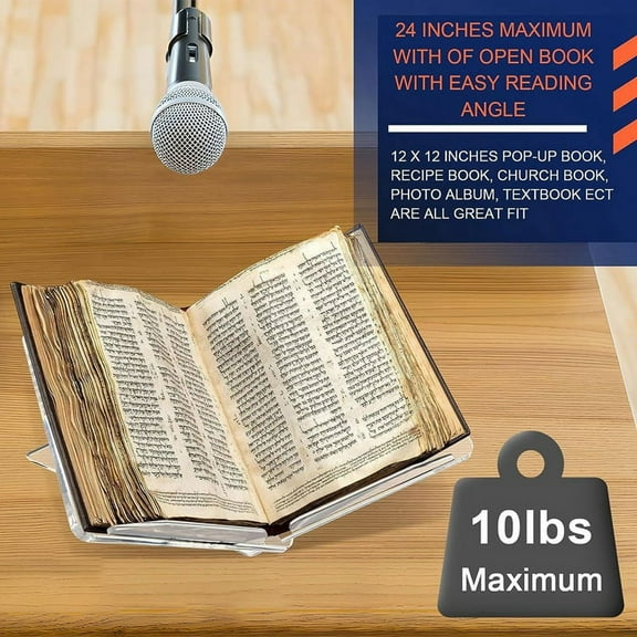 Transparent Clear Acrylic Book Holder Reading Stand for Open and Closed Books, Magazines, Textbooks Reading Stand