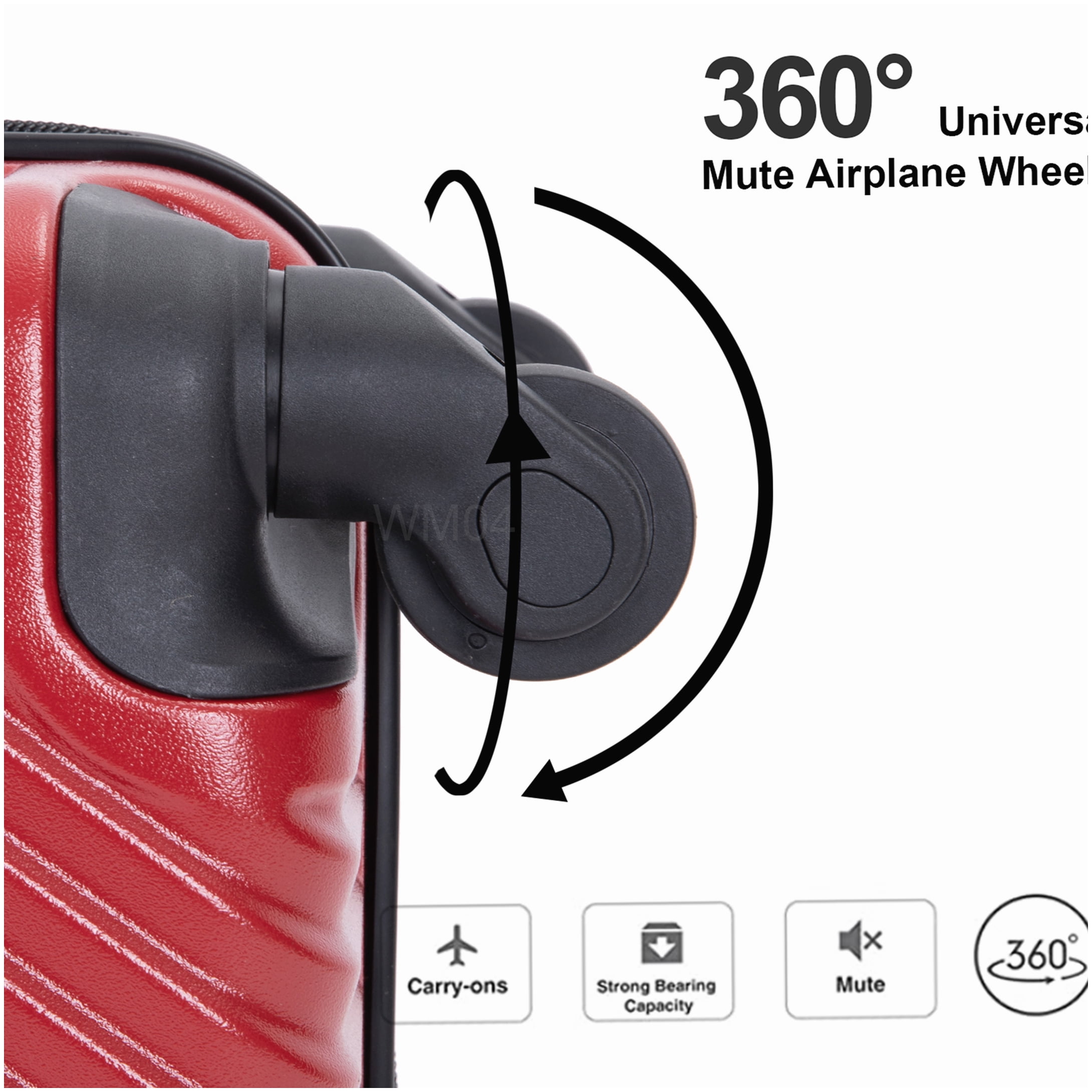 MANGIJOY Red Lightweight Hardside Spinner Luggage Set of 3, TSA Lock, Expandable, Carry On Checked Bags