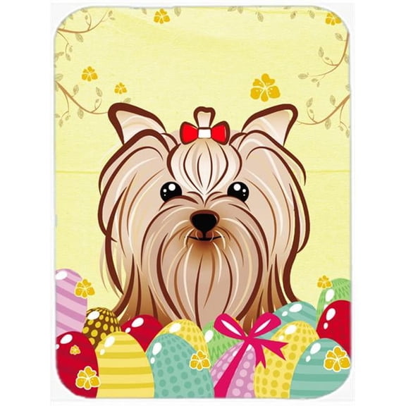 Caroline's Treasures Yorkie Yorkshire Terrier Easter Egg Hunt Glass Cutting Board Large