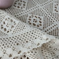 thumbnail image 4 of Handmade Crochet Tablecloth Cotton Lace Table Cloth Rectangular Table Cover For Kitchen Dinning Wedding Party Decoration, White, 4 of 5