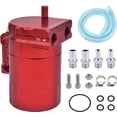 thumbnail image 1 of GFDYREE Universal Oil Catch Can Kit Baffled Reservoir Tank Aluminum Red 300ml Kit, 1 of 7