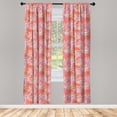thumbnail image 2 of Ambesonne Floral 4-Panel Curtains, Chrysanthemum Flowers Design, 56"x84", Burnt Sienna Pink, 2 of 4
