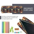 thumbnail image 5 of Fotbe Skulls and Flowers Pattern Leather Pencil Case, Pencil Pouch with Durable Zipper, Compact and Stylish Organizer for Stationery, Art Supplies, Travel Essentials, 5 of 7